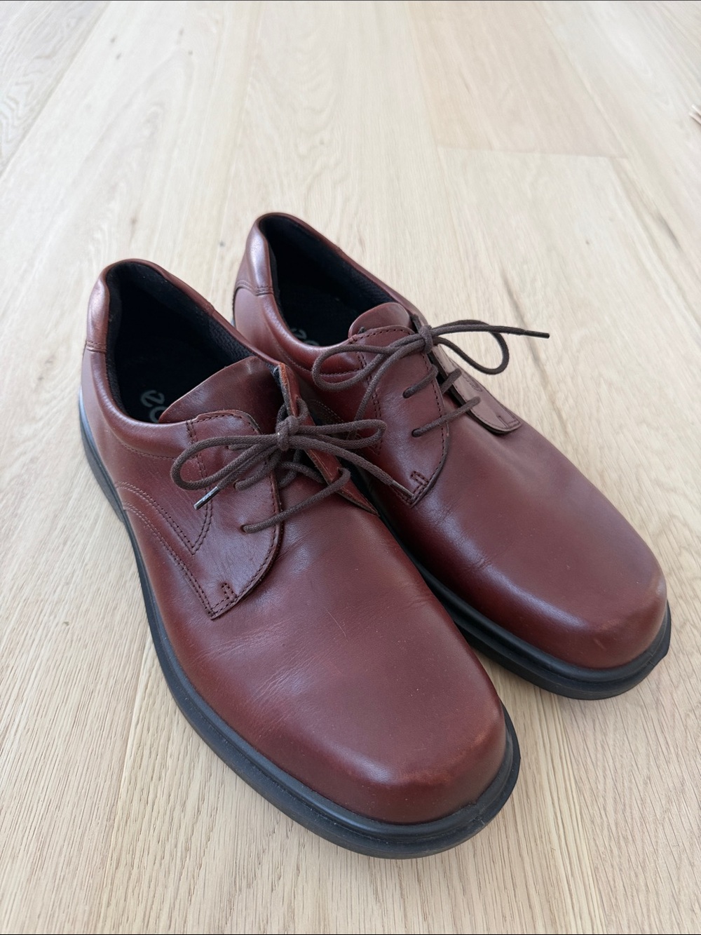 Ecco Men's Classic Lace-Up Leather Shoes in Brown
